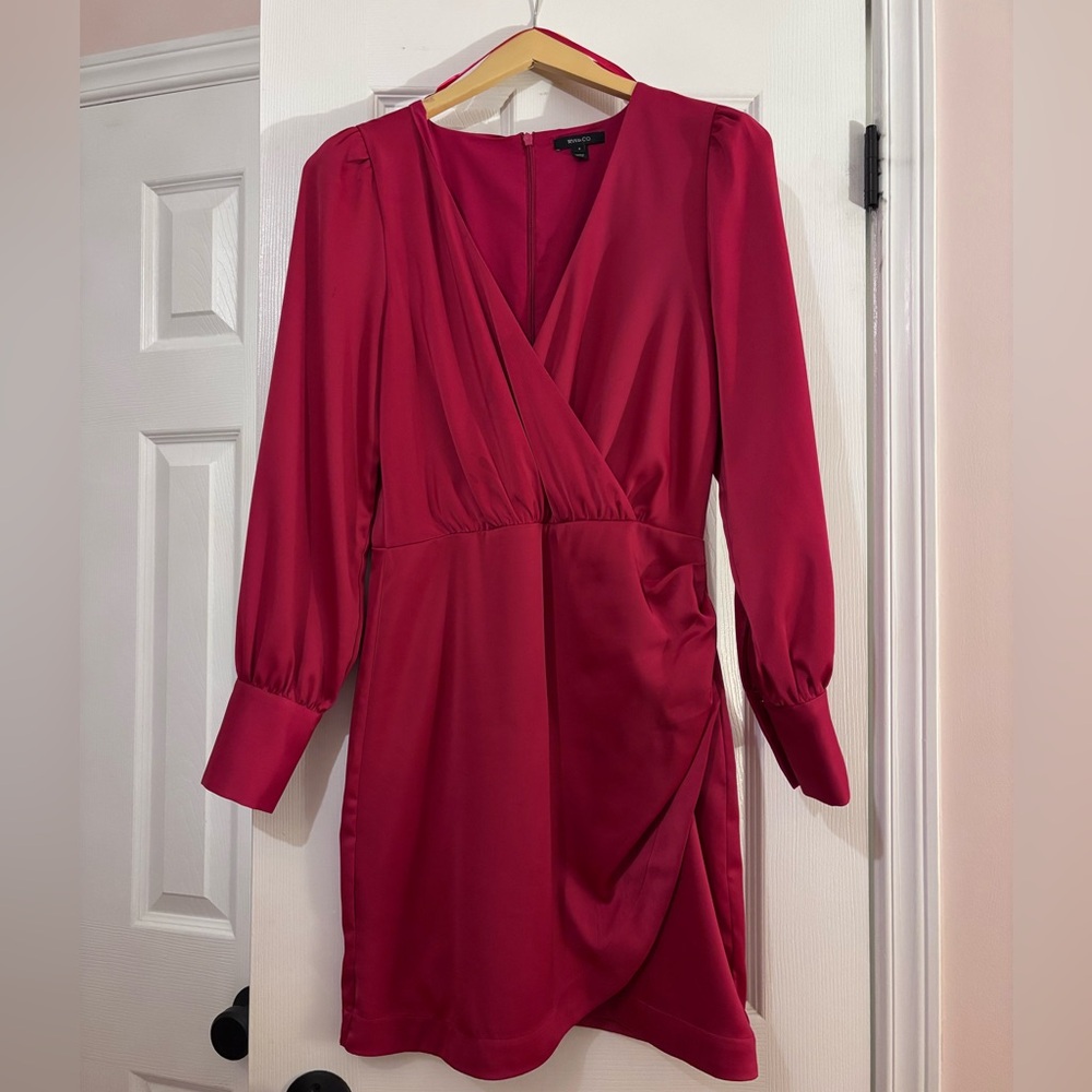 RW&CO. Vibrant Red Long Sleeve Dress